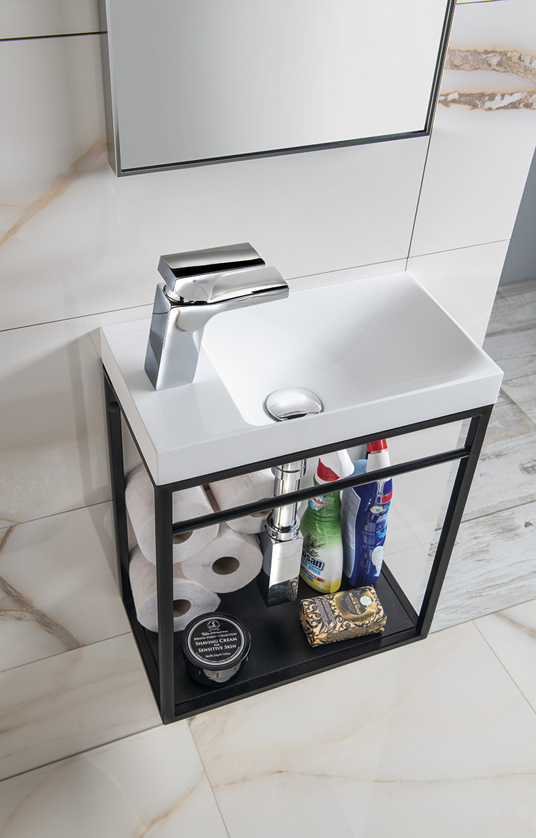 AGOS umývátko, litý mramor, 40x22cm, levé/pravé, bílá AS400