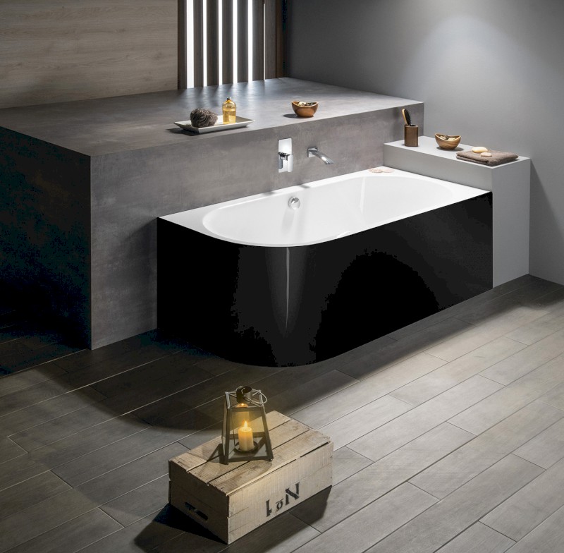 VIVA R MONOLITH asymetrická vana 170x75x60cm, bílá/černá 78119MB