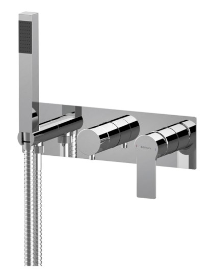 PAX podomítková sprchová/vanová baterie s ruční sprchou, 2 výstupy, chrom XA52