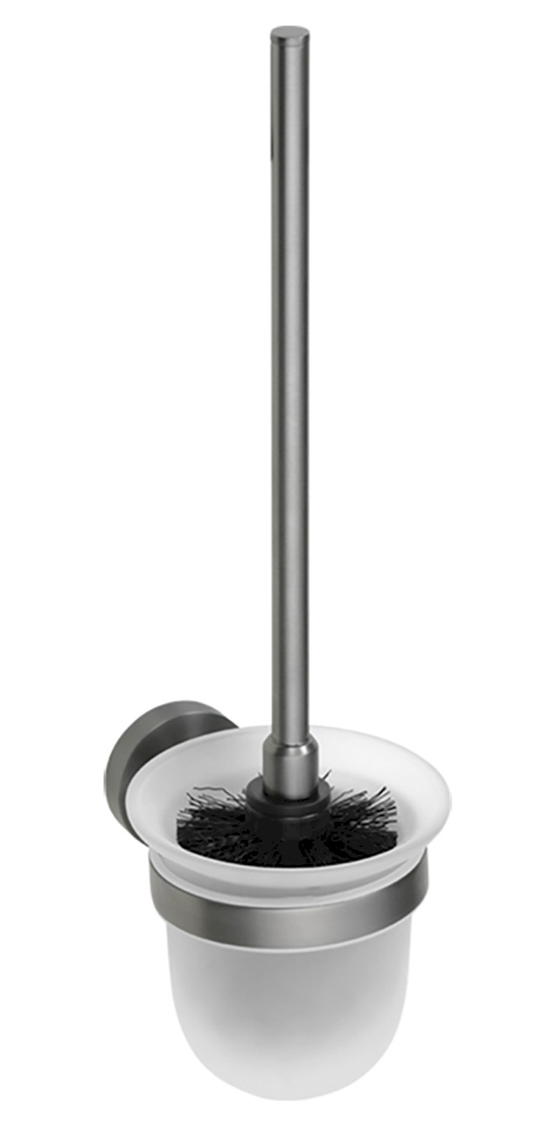 X-ROUND GUN METAL WC štětka závěsná, mléčné sklo, gun metal XR303GM