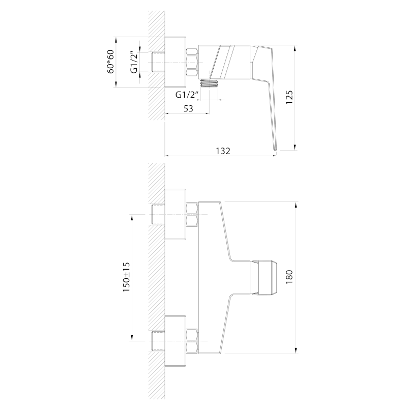RITMO nástěnná sprchová baterie, chrom RT011