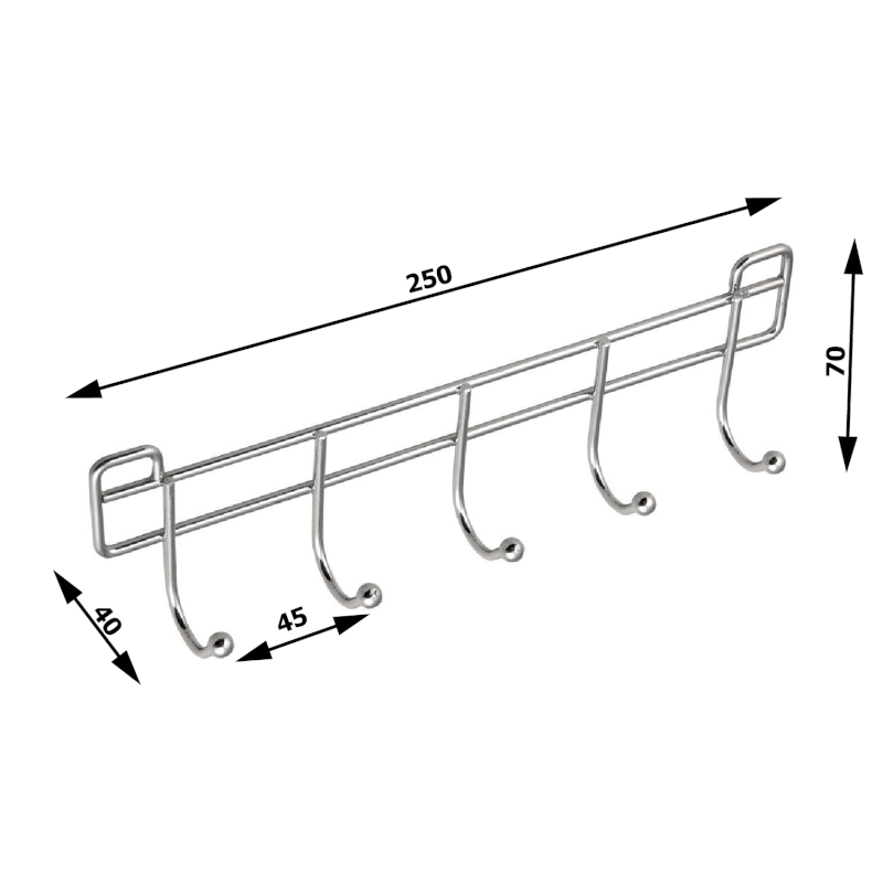 CHROM LINE pětiháček, chrom 37055