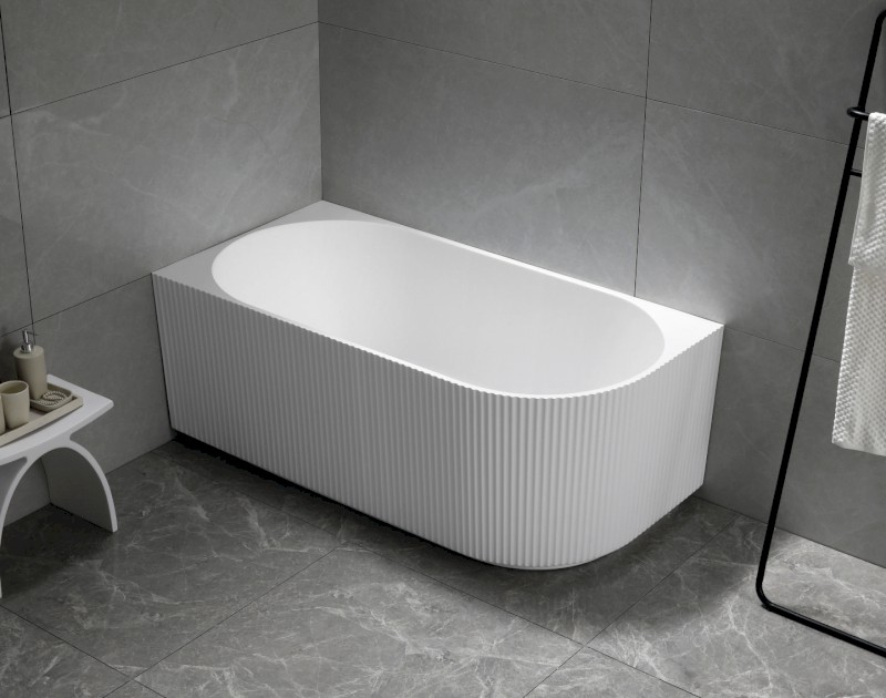 TIBERA STRIP L rohová stojící vana, 170x80cm, bílá E1026G