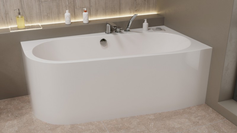 ASTRA WR MONOLITH asymetrická vana 160x85x60cm, bílá 31611M