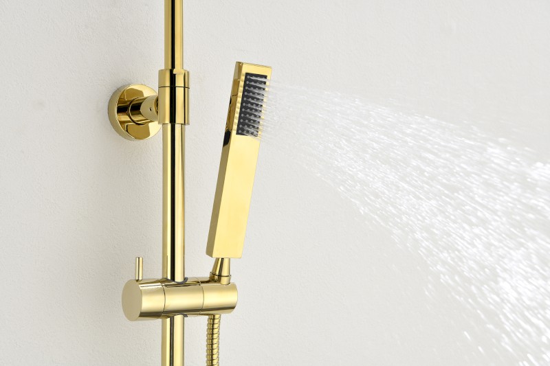 Sprchový sloup s termostatickou baterií, zlato SZ139
