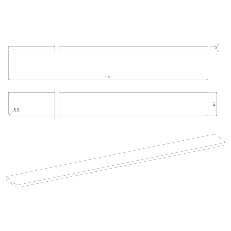 ABELINE police rockstone 1000mm, bílá mat AB100-0101