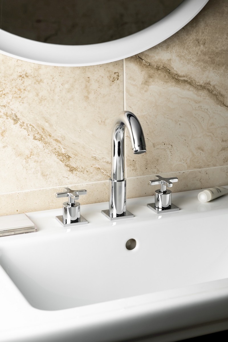 TRAX tříprvková stojánková umyvadlová baterie, chrom 602/S