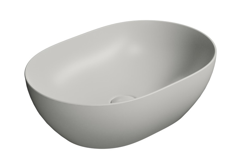 PURA keramické umyvadlo na desku, 50x35cm, cenere mat 886017