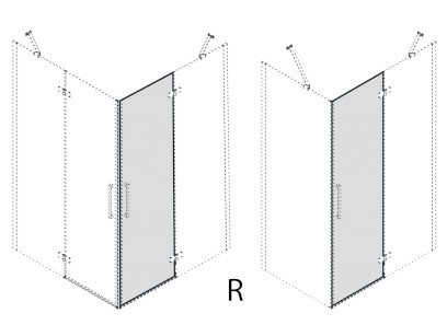 TRINITY otočný díl dveří, sklo mat, pravé GT2200MR