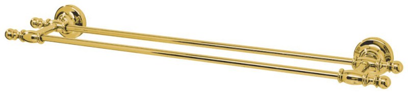 PERLA dvojitý držák ručníků 645mm, zlato PE0125