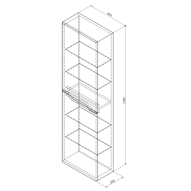 MEDIENA skříňka vysoká 40x140x20cm, 2x dvířka, levá/pravá, bílá mat/dub graphite MD451