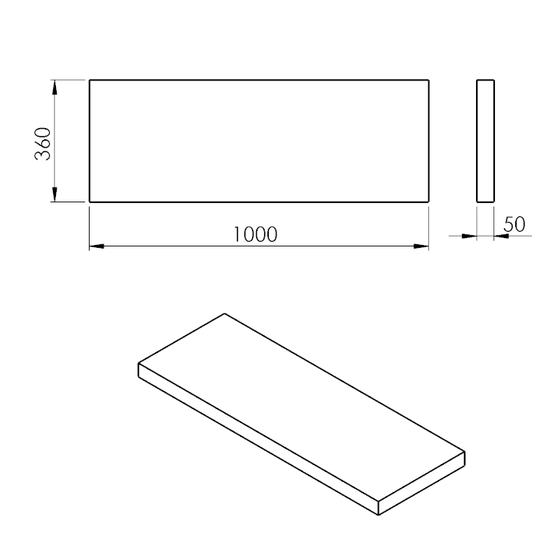 AVICE deska pod umyvadlo 100x36cm, tl.5cm, dub starobílý AV1065