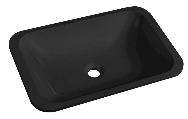JAPURA umyvadlo zápustné, litý mramor, 55x36cm, černá mat 50135B